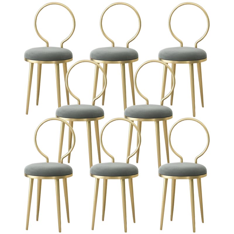 Glam Velvet Dining Chair Open Back Dining Side Furniture with Gold Legs in Matte Finish