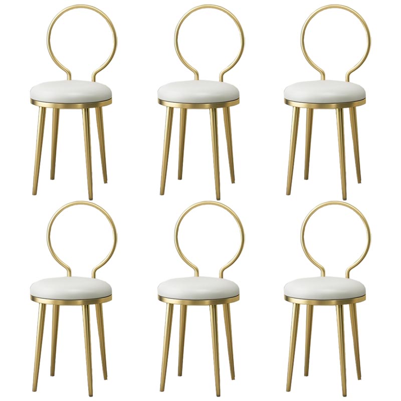 Glam Velvet Dining Chair Open Back Dining Side Furniture with Gold Legs in Matte Finish