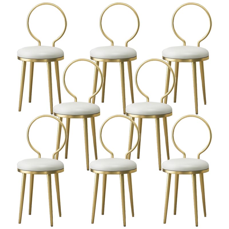 Glam Velvet Dining Chair Open Back Dining Side Furniture with Gold Legs in Matte Finish