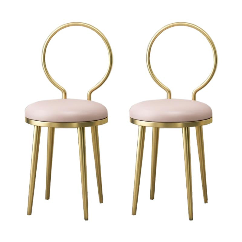 Glam Velvet Dining Chair Open Back Dining Side Furniture with Gold Legs in Matte Finish