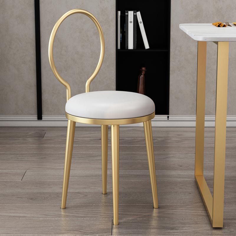 Glam Velvet Dining Chair Open Back Dining Side Furniture with Gold Legs in Matte Finish