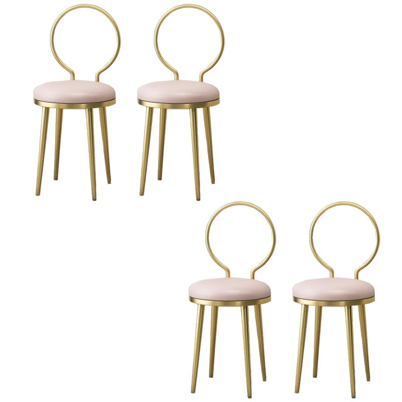 Glam Velvet Dining Chair Open Back Dining Side Furniture with Gold Legs in Matte Finish