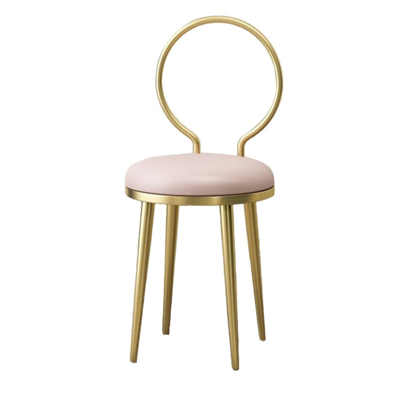 Glam Velvet Dining Chair Open Back Dining Side Furniture with Gold Legs in Matte Finish
