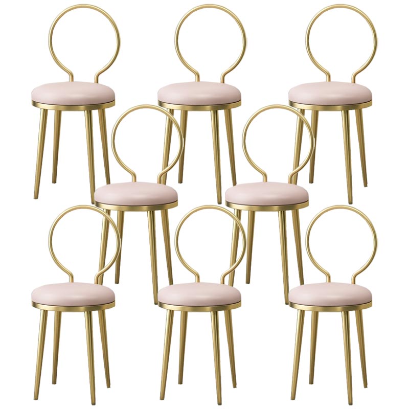 Glam Velvet Dining Chair Open Back Dining Side Furniture with Gold Legs in Matte Finish