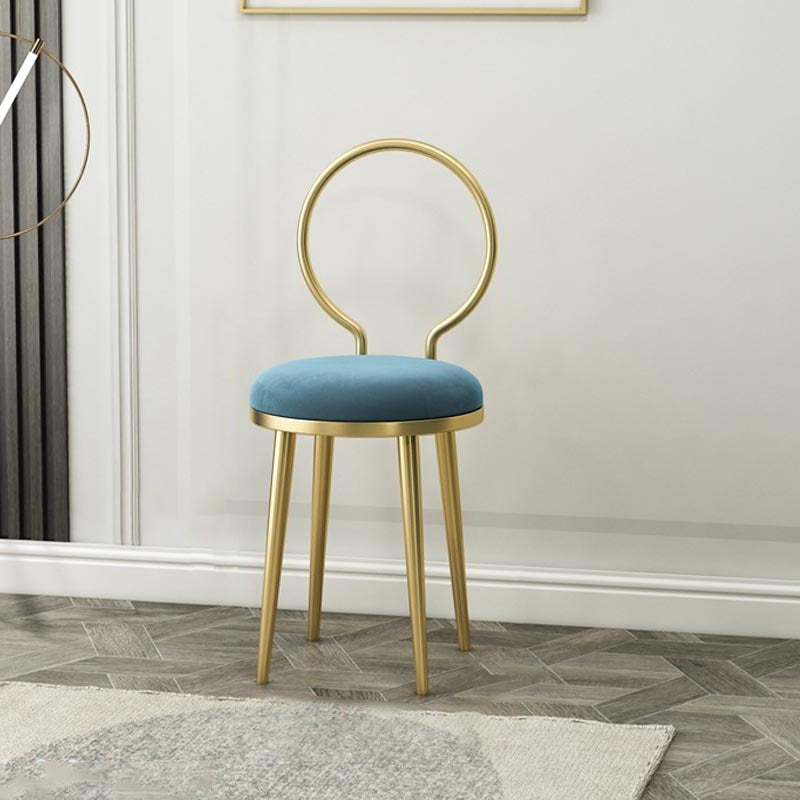 Glam Velvet Dining Chair Open Back Dining Side Furniture with Gold Legs in Matte Finish