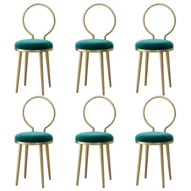 Glam Velvet Dining Chair Open Back Dining Side Furniture with Gold Legs in Matte Finish