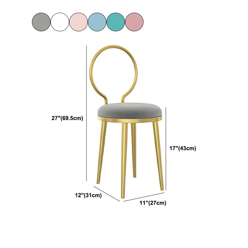 Glam Velvet Dining Chair Open Back Dining Side Furniture with Gold Legs in Matte Finish