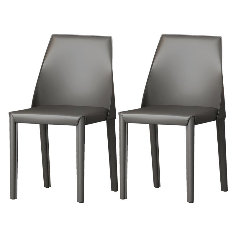 Modern Kitchen Leather Dining Chair Parsons Chair in Matte Finish for Home