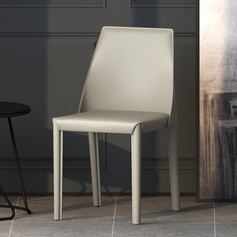 Modern Kitchen Leather Dining Chair Parsons Chair in Matte Finish for Home