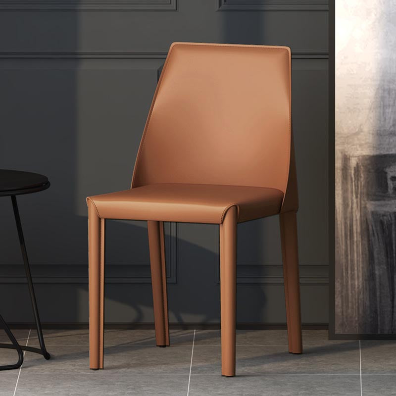 Modern Kitchen Leather Dining Chair Parsons Chair in Matte Finish for Home