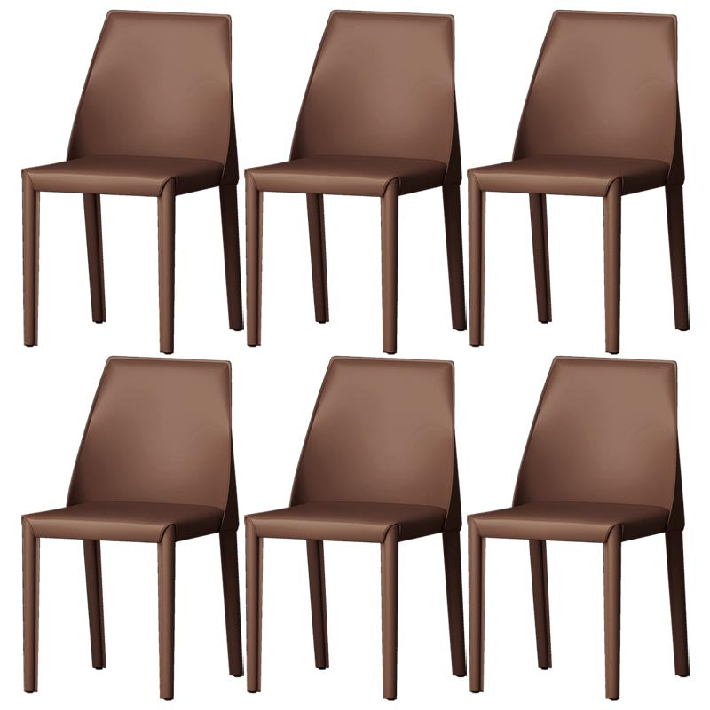 Modern Kitchen Leather Dining Chair Parsons Chair in Matte Finish for Home