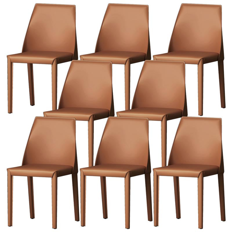 Modern Kitchen Leather Dining Chair Parsons Chair in Matte Finish for Home