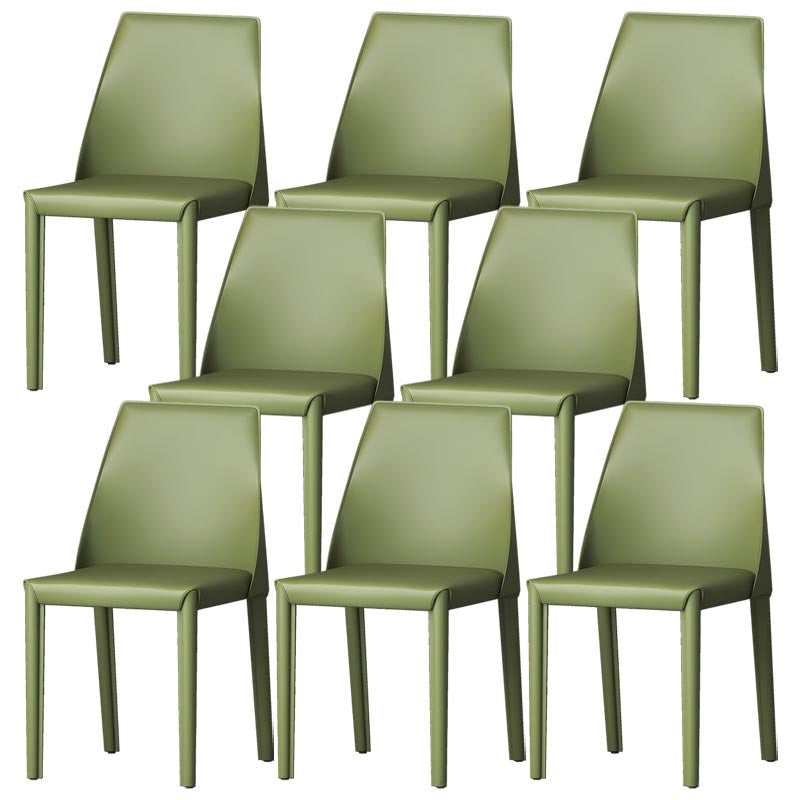 Modern Kitchen Leather Dining Chair Parsons Chair in Matte Finish for Home