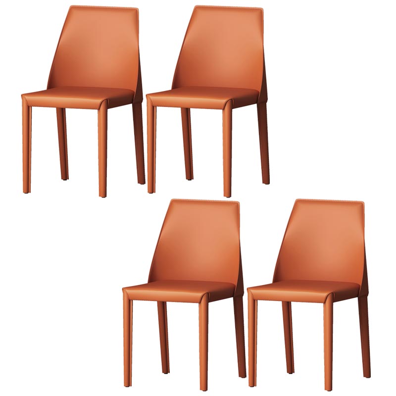 Modern Kitchen Leather Dining Chair Parsons Chair in Matte Finish for Home