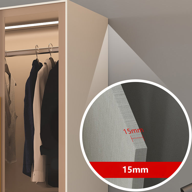 Modern Hinged Door Wardrobe for Home White Cabinet with Glass Door