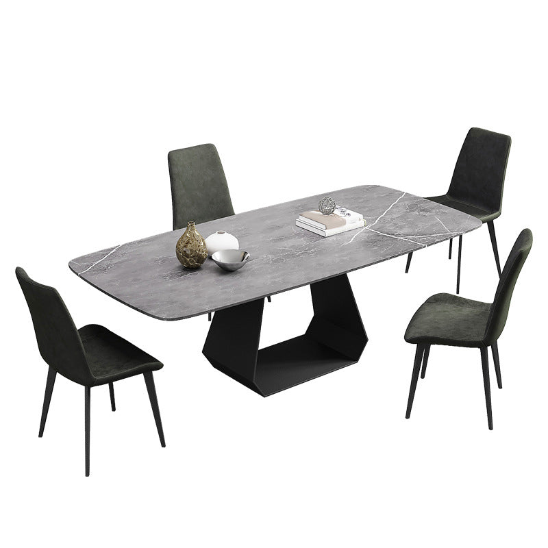Modern Sintered Stone Dining Set Rectangle 1/4/5/7 Pieces Dining Area Table Set