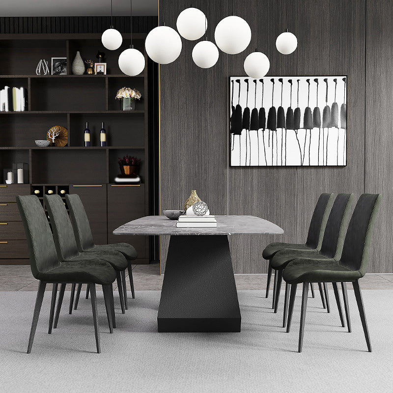 Modern Sintered Stone Dining Set Rectangle 1/4/5/7 Pieces Dining Area Table Set