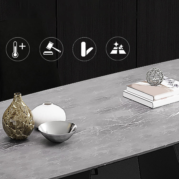 Modern Sintered Stone Dining Set Rectangle 1/4/5/7 Pieces Dining Area Table Set