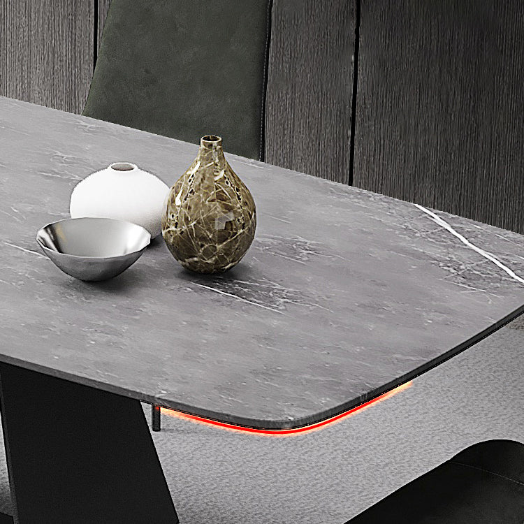 Modern Sintered Stone Dining Set Rectangle 1/4/5/7 Pieces Dining Area Table Set