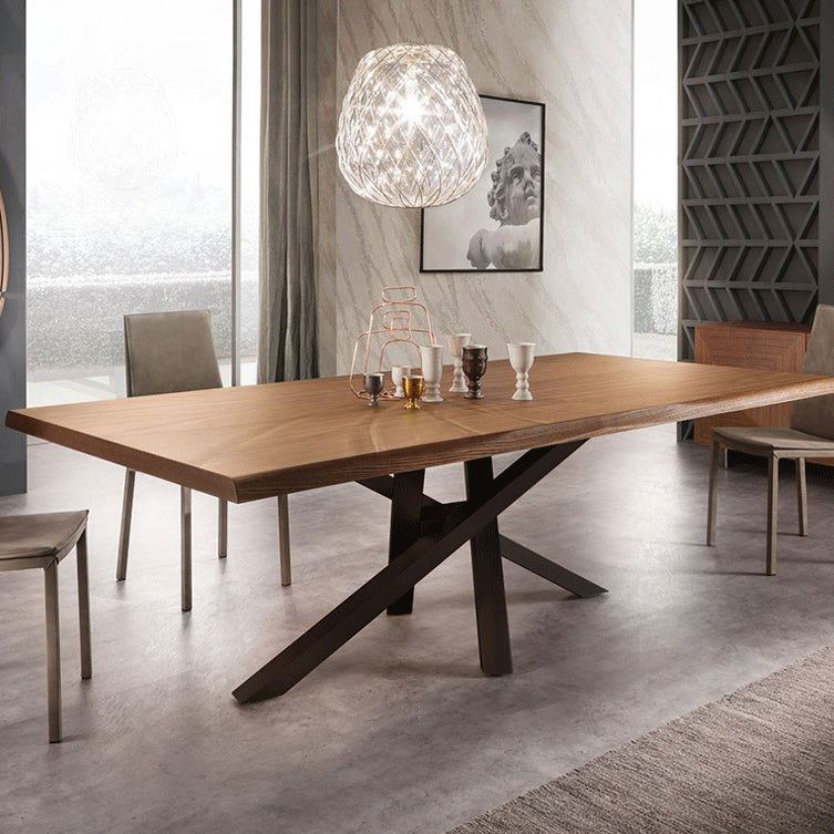 Industrial Dinning Table with Pine Rectangle Dining Table for Kitchen