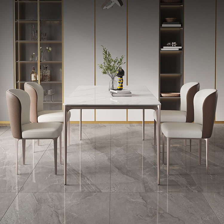 Modern Sintered Stone Top Dining Set Rectangle 1/2/4/5/6 Pieces Dining Room Table Set