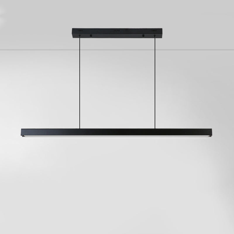 Black Linear LED Pendant Light Metal Acrylic Hanging Lamp for Dining Room