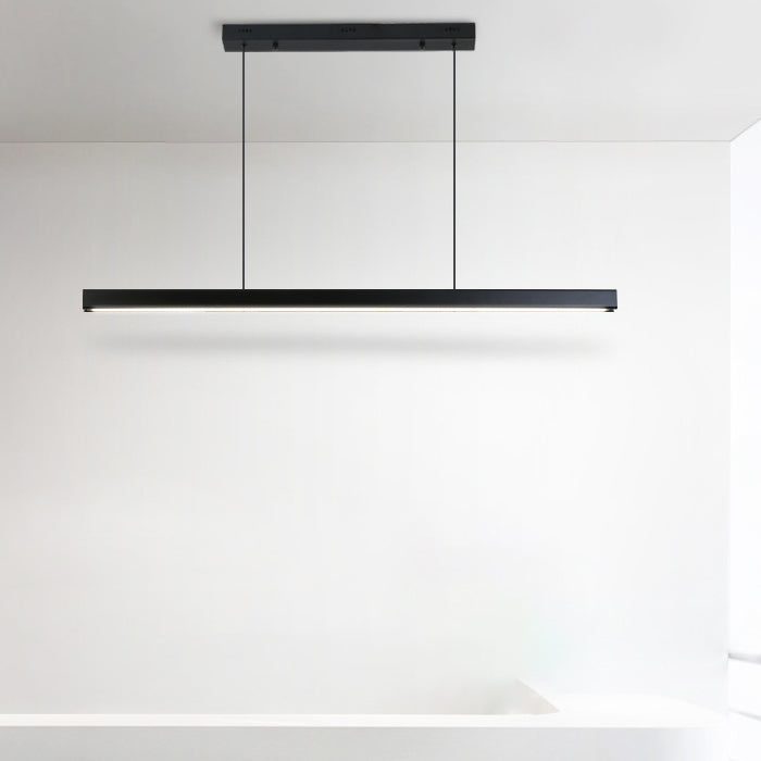 Black Rectangular Pendant Light in Modern Creative Style Acrylic LED Hanging Lamp