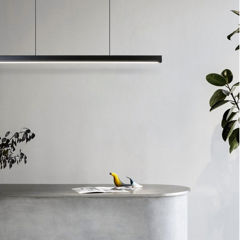 Black Rectangular Pendant Light in Modern Creative Style Acrylic LED Hanging Lamp