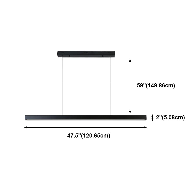 Black Rectangular Pendant Light in Modern Creative Style Acrylic LED Hanging Lamp