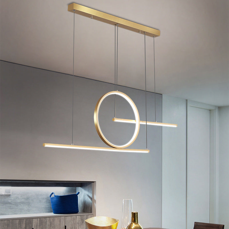 Modern Creative LED Pendant Light Linear 3-Light Hanging Lamp with Silicone Shade
