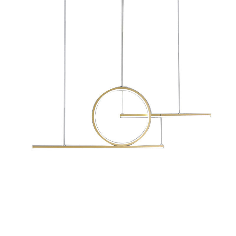 Modern Creative LED Pendant Light Linear 3-Light Hanging Lamp with Silicone Shade