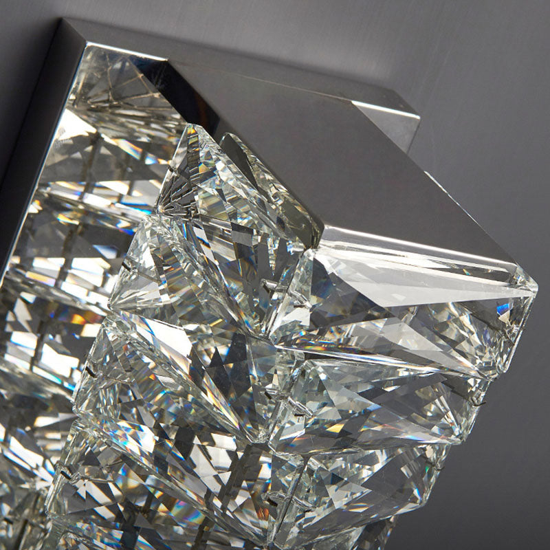 Modern Luxury LED Wall Sconce Crystal Rectangular Wall Lamp for Bedroom