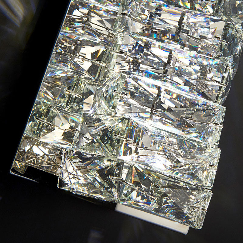 Modern Luxury LED Wall Sconce Crystal Rectangular Wall Lamp for Bedroom