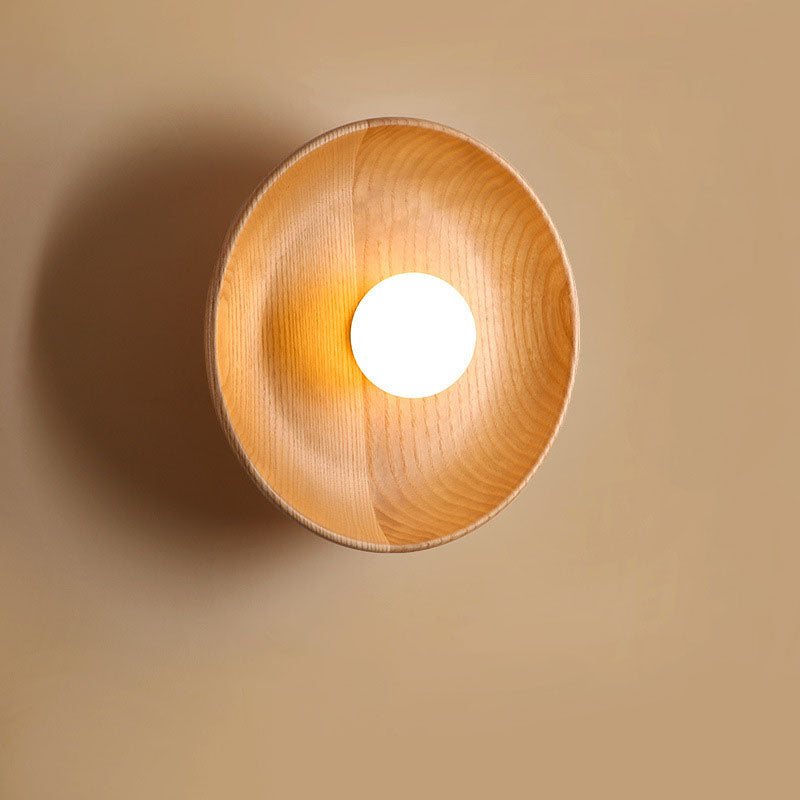 Modern Simplicity Wall Sconce Wooden 1-Light Wall Light for Interior Spaces