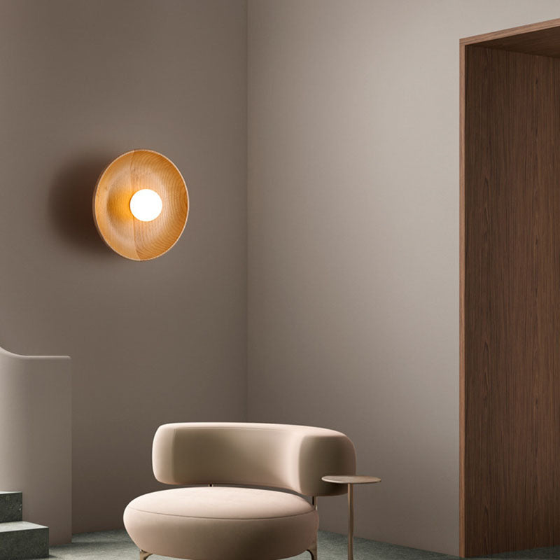 Modern Simplicity Wall Sconce Wooden 1-Light Wall Light for Interior Spaces