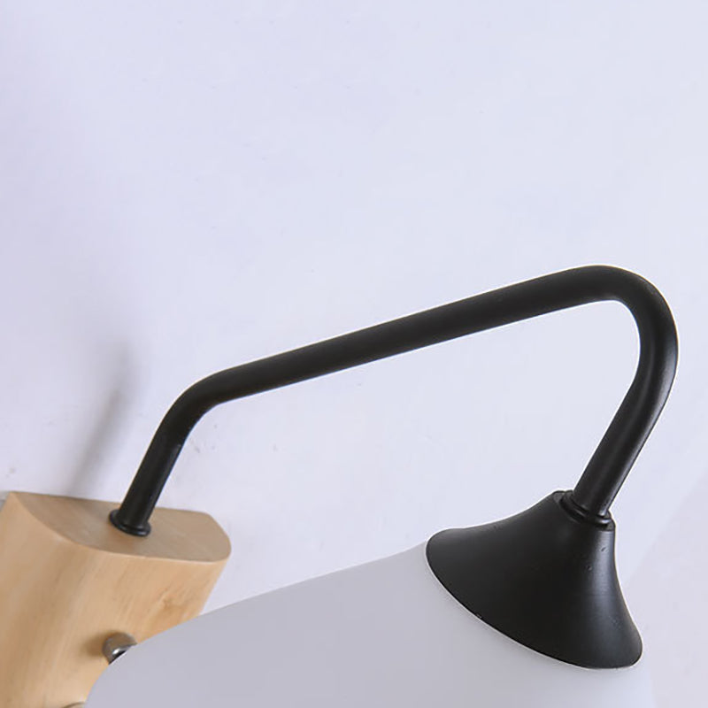 Wood 1 - Light Wall Sconce , Cone Shade Metal Wall Armed Sconce