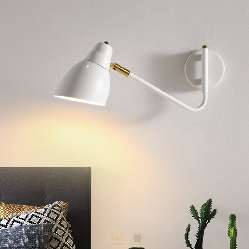 Black / White / Gold 1 - Light Wall Light Adjustable Metal Wall Armed Sconce