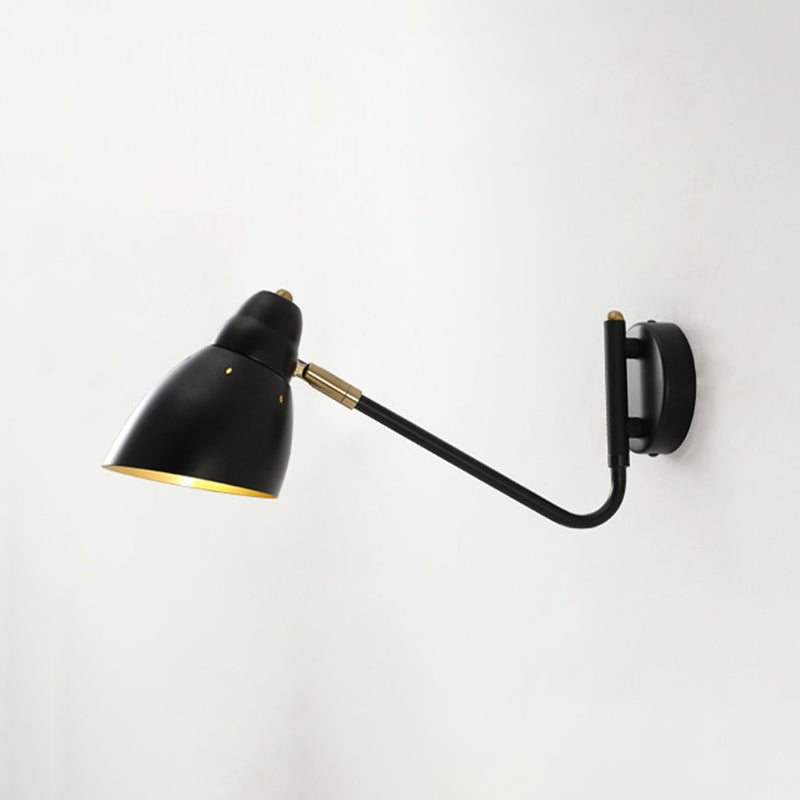 Black / White / Gold 1 - Light Wall Light Adjustable Metal Wall Armed Sconce