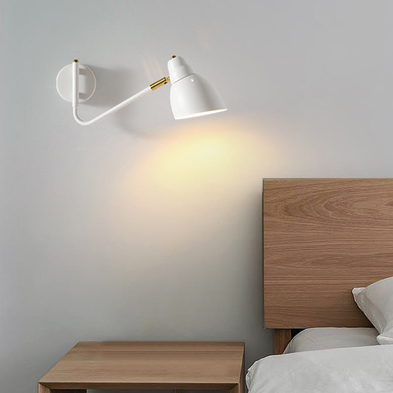 Black / White / Gold 1 - Light Wall Light Adjustable Metal Wall Armed Sconce