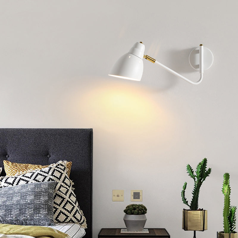 Black / White / Gold 1 - Light Wall Light Adjustable Metal Wall Armed Sconce