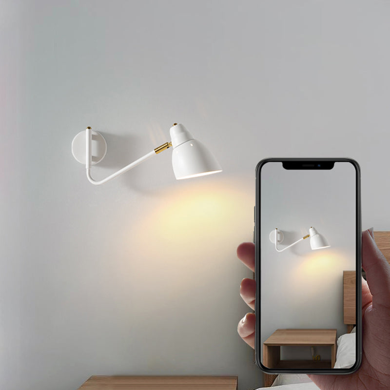 Black / White / Gold 1 - Light Wall Light Adjustable Metal Wall Armed Sconce