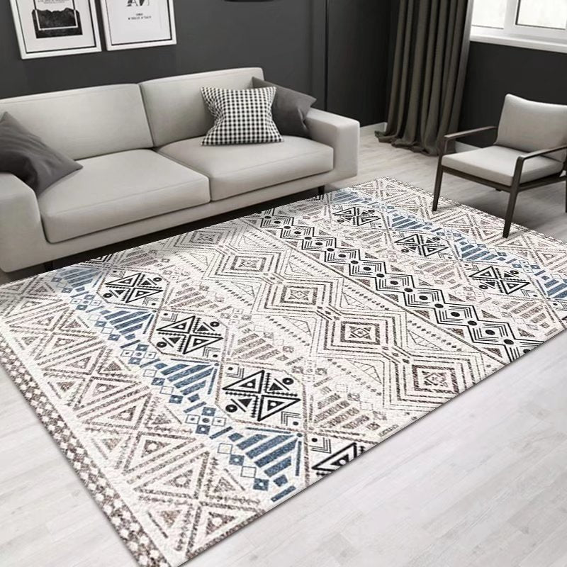 Boho-Chic Area Carpet Multicolor Indoor Rug Washable Polyester Carpet for Living Room