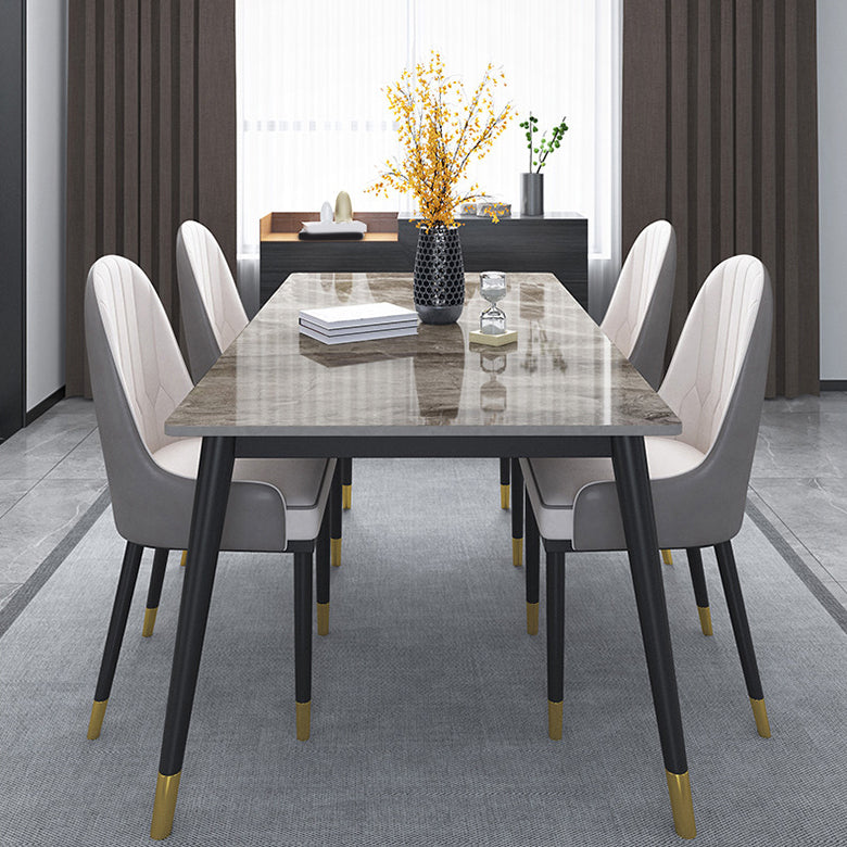 Glam Style Sintered Stone Dining Set Rectangle 1/5/6/7 Pieces Dining Set for Dining Areas