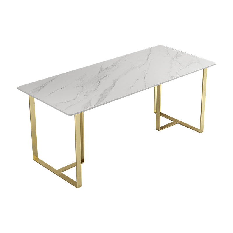 Glam Dining Set 1/4/5 Pcs Rectangle Sintered Stone Top Set with Parsons Chairs