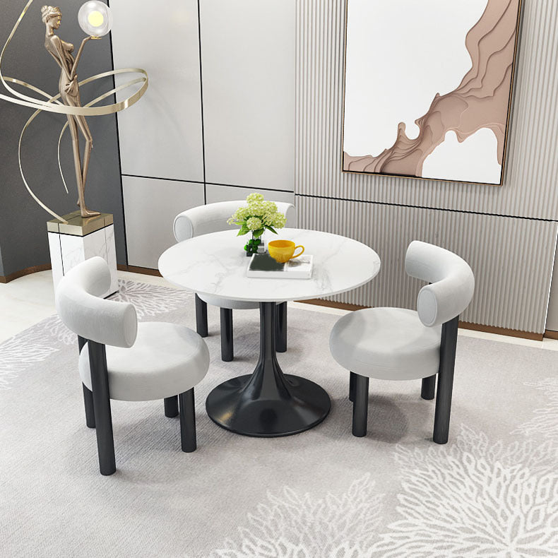 Modern Round Sintered Stone Dining Set 1/2/3/4/5 Pieces Dining Set for Dining Areas