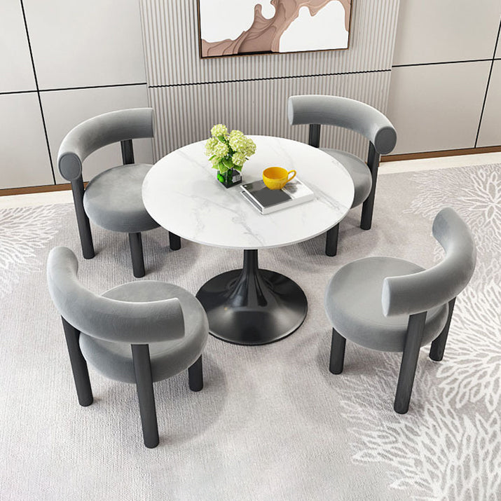 Modern Round Sintered Stone Dining Set 1/2/3/4/5 Pieces Dining Set for Dining Areas