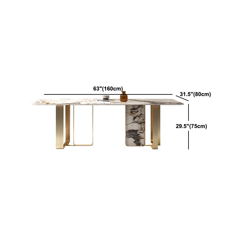 Luxurious Sintered Stone Top Dining Set Rectangle 1/3/4/5/6 Pieces Dining Room Table Set