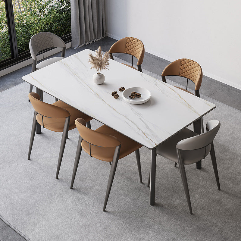 Modern Sintered Stone Dining Set Rectangle 1/4/5/7 Pieces Dinette Table Set