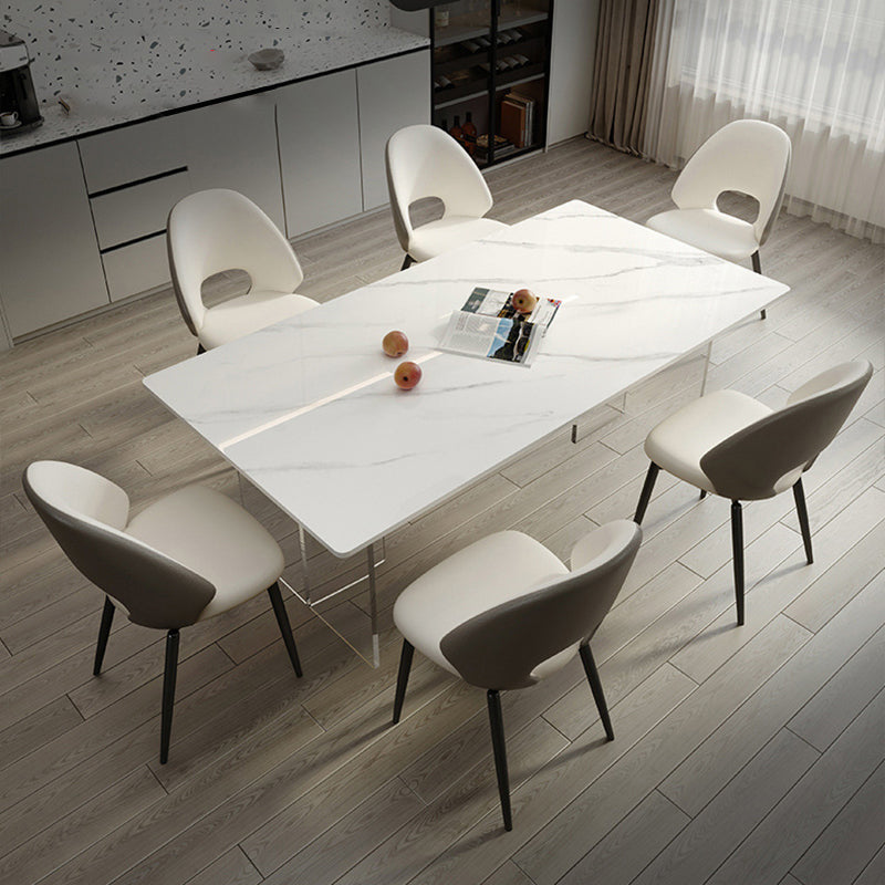 Modern Dining Set 1/4/5/7 Pcs Acrylic Pedestal Dining Table with Chairs