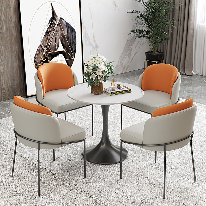 Modern Round Dining Table Set 1/2/3/4/5 Pcs Sintered Stone Dining Table and Chairs